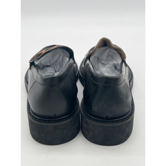 G.H. Bass Originals Womens Leopard Print Penny Loafers Size 6 Black Leather & Fa - Picture 4 of 10